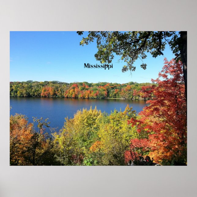 Poster Rivière Mississippi, automne, (Devant)