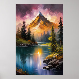 Poster Rivière paisible dans un éden boisé