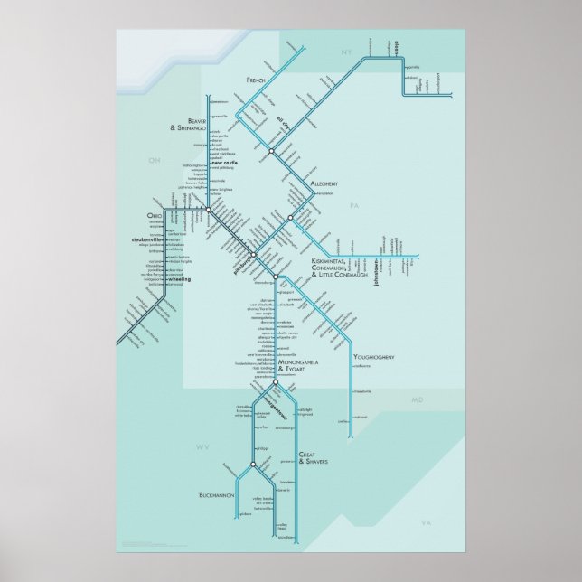 Poster Rivière Upper Ohio 20 po x 30 po (Devant)