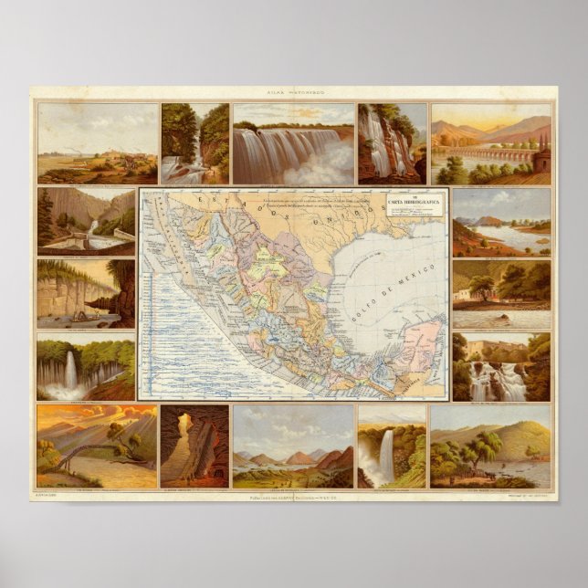 Poster Rivières au Mexique (Devant)