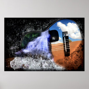 Poster Rivières dans le désert (Poster d'Art Guitare)