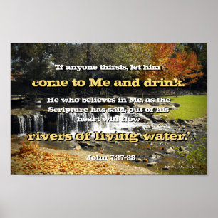 Poster Rivières de l'eau vivante, bible de chrétien de