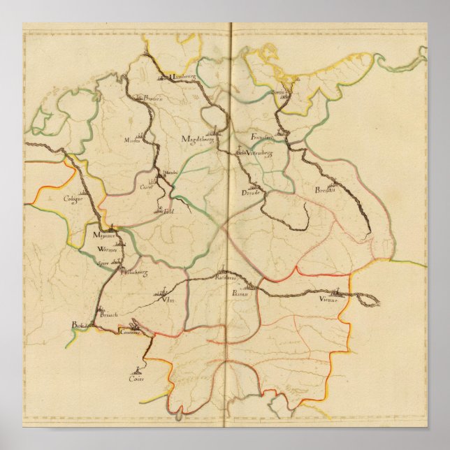 Poster Rivières et Vallées d'Allemagne (Devant)