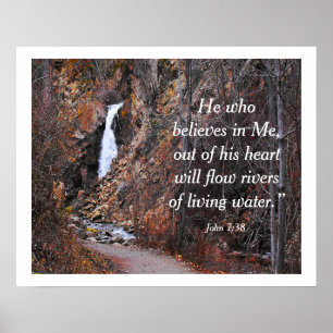 Poster Rivières Vivre Eau Inspiration Bible Citation