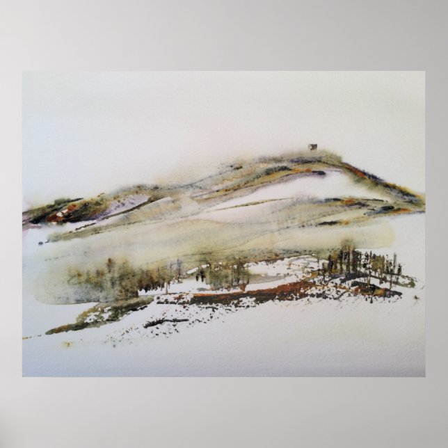 Poster Rivington pike Horwich Aquarelle (Devant)