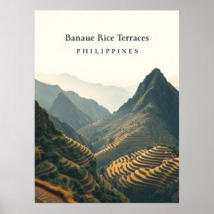 Poster Rizières de Banaue, Philippines illustration