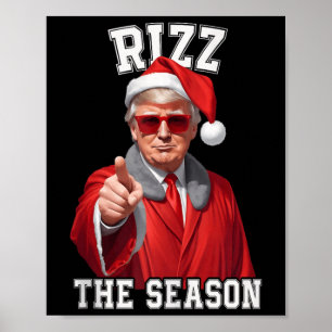 Poster Rizz La Saison Funny Trump Noël Père Noël