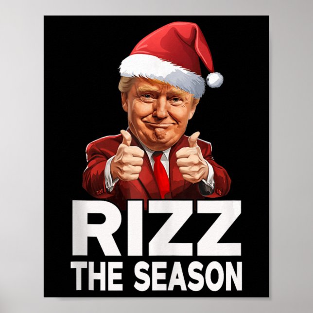 Poster Rizz La Saison Noël Drôle Trump Père Noël Pajama (Devant)