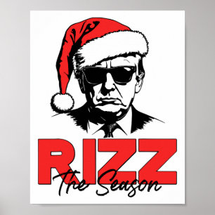 Poster Rizz La Saison Noël Humoristique Trump 2024 Sant