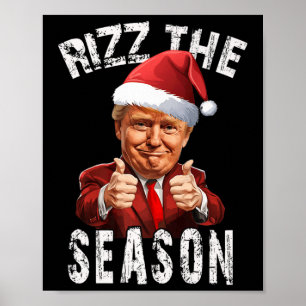 Poster Rizz La Saison Noël Trump Père Noël Pajama Xmas