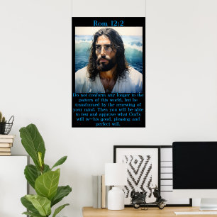 Poster Rm 12:2 avec Jésus sur la plage