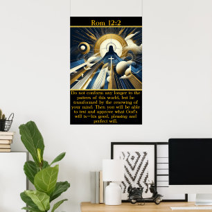 Poster Rm 12:2 Lumière divine entoure Jésus