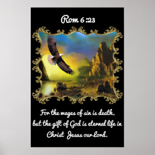 Poster Rm 6:23 Avec un aigle survolant le paysage.