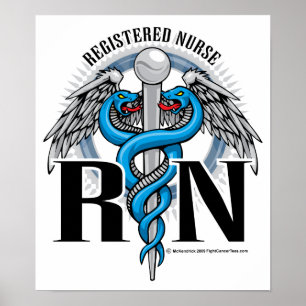 Poster RN Caduceus Blue