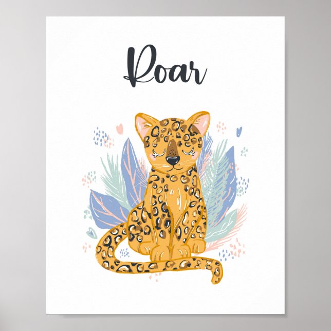 Poster Roar Cheetah Leopard Nursery Art (Devant)