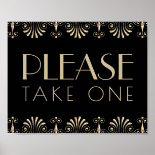 Poster Roarin 20s Sepia Décadence Or   Veuillez en prendr