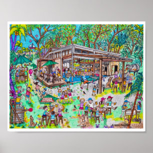 Poster Roatan Island Brewing Company avec frontière