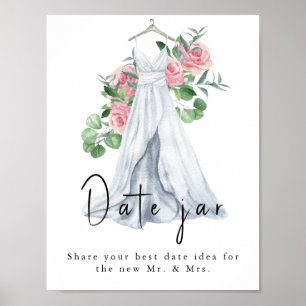 Poster Robe aquarelle avec fleurs - idées pour une soirée