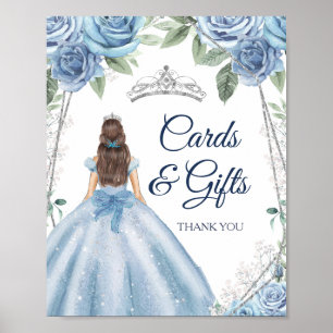 Poster Robe bleu Dusty Quinceañera Cartes et cadeaux