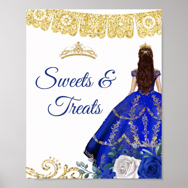 Poster Robe Bleue Royale Quinceañera Douceurs & Traitemen (Devant)