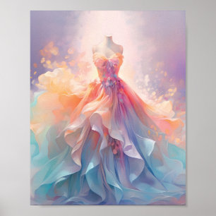 Poster Robe de couture pastel rêveuse Art