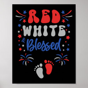 Poster Robe de grossesse pour femmes 4 juillet Rouge Blan
