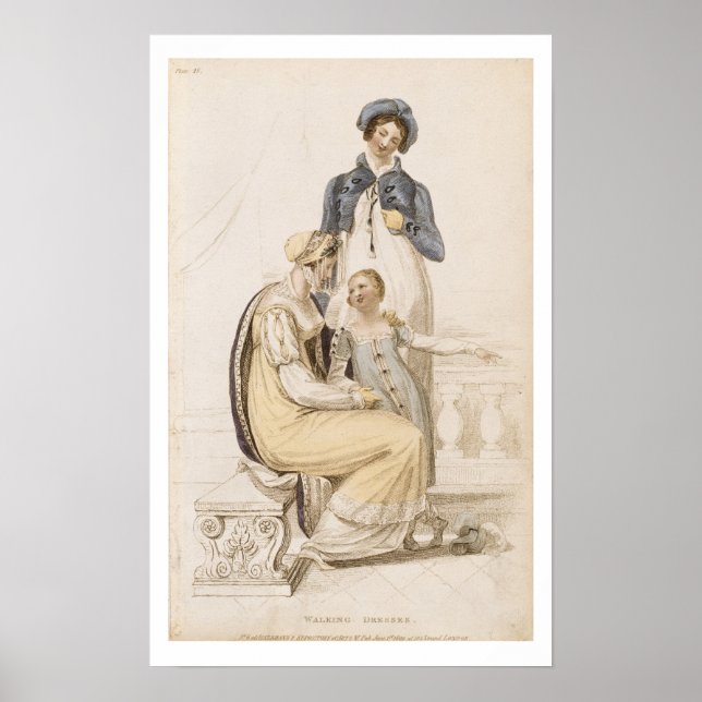 Poster Robe de marche, plaque de mode du Re d'Ackermann (Devant)