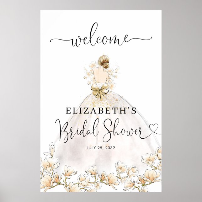Poster Robe de mariée blonde Fleurie Bienvenue Enterremen (Devant)