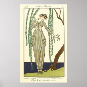 Poster Robe de taffetas gris, par George Barbier