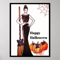 Robe noire élégante classique d'Halloween