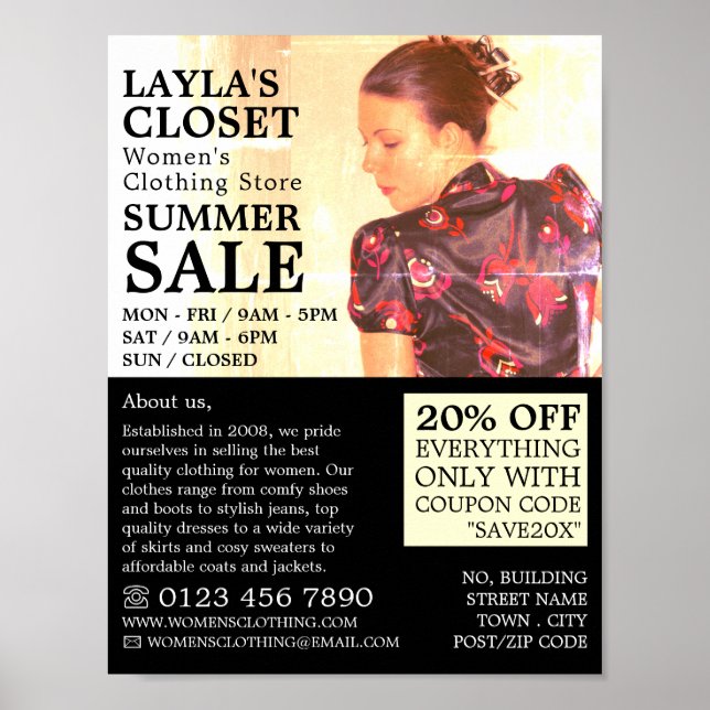 Poster Robe orientale, Vêtements pour femmes publicité (Devant)