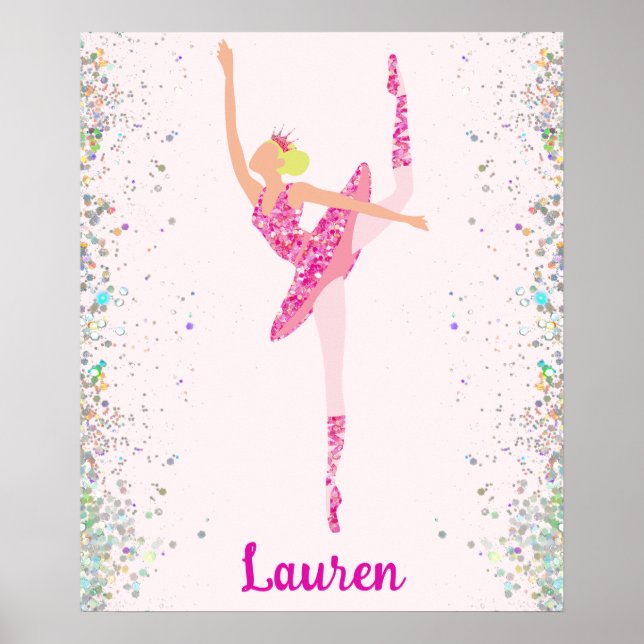 Poster Robe Parties scintillant rose Cheveux clair Piroue (Devant)