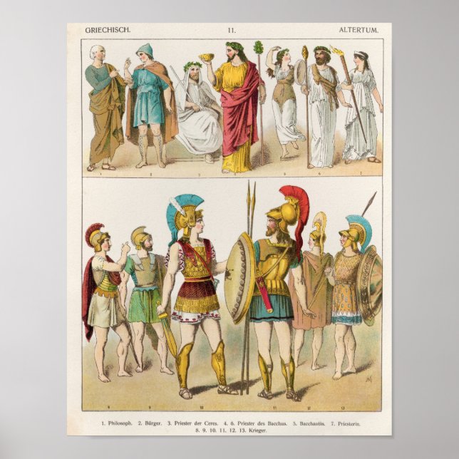 Poster Robe religieuse et militaire grecque (Devant)