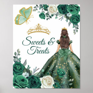 Poster Robe verte d'émeraude Quinceañera Sweet Traitement