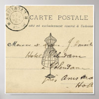 Robe vintage de la carte postale française Imprime