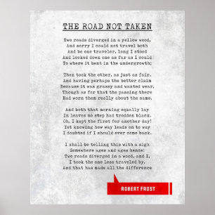 Poster Robert Frost Cite La Route De La Littéraire Non Pr