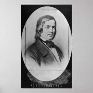 Poster Robert Schumann engraved from a photograph