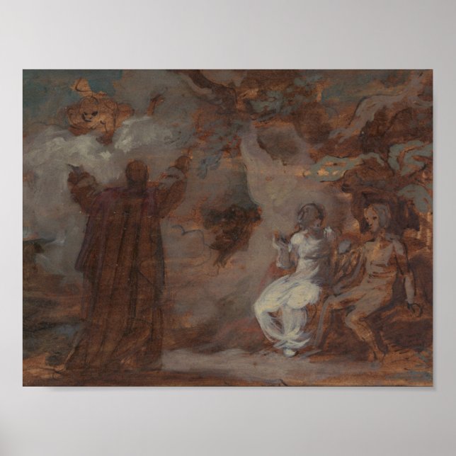 Poster Robert Smirke - Prospero faisant jurer une Masque (Devant)