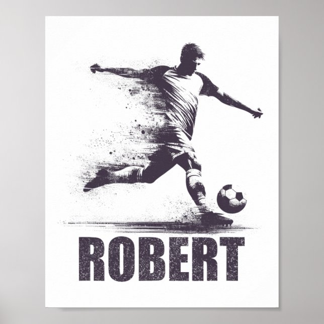 Poster Robert Soccer Boys Personalized First Name Robert  (Devant)