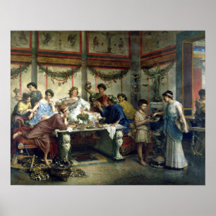 Poster Roberto Bompiani un festin romain