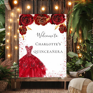 Poster Robes à paillettes rouges et blanches pour Quincea