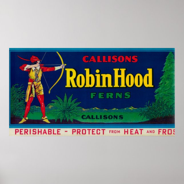 Poster Robin Hood Fern LabelÉtat de Washington (Devant)