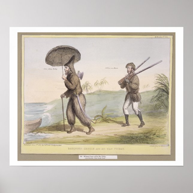 Poster Robinson Crusoe et son Man Friday, (HB Sketches N (Devant)