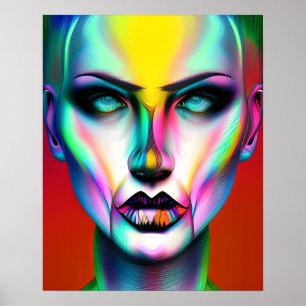 Poster Robot androgyne cool et Déplaisant
