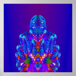 Poster Robot bleu Abstrait