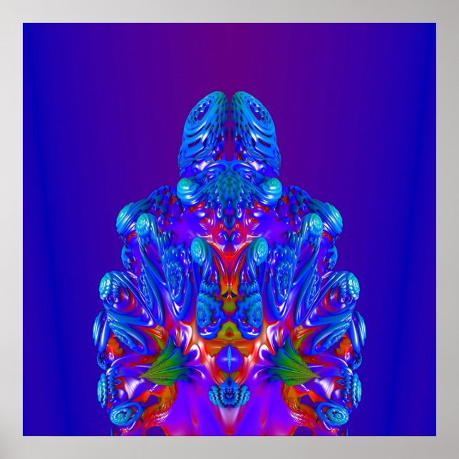 Poster Robot bleu Abstrait (Devant)