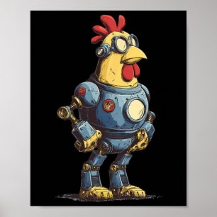 Poster Robot de poulet génial pour les futurs amoureux de