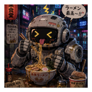 Poster Robot de Ramen Cyber