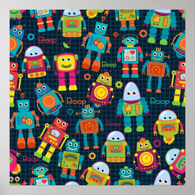 Poster Robot des enfants du Colorful (Devant)