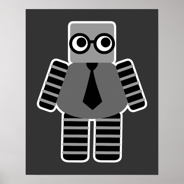 Poster Robot Geek intelligent (Devant)